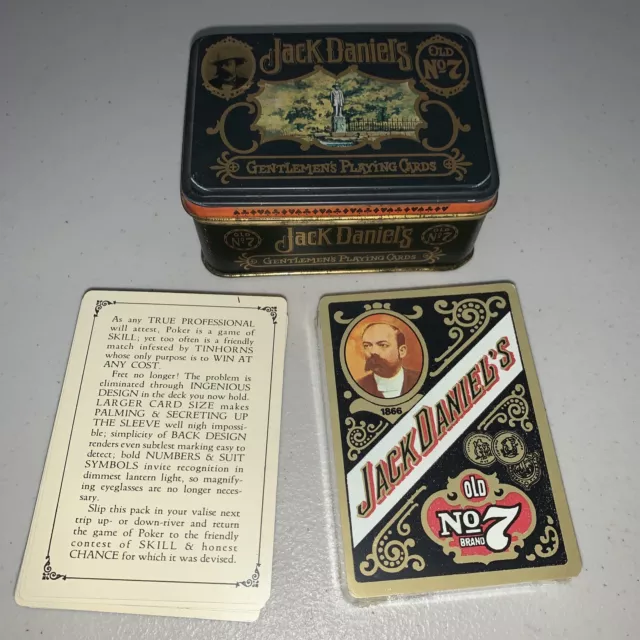 2 Decks Playing Cards In Collectible Tin-JACK DANIELS Old No. 7 Whiskey