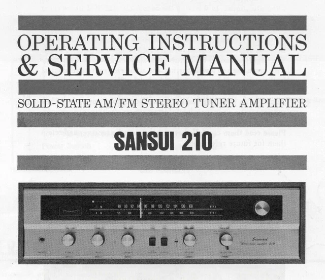 SANSUI 210 SCHEMATIC Diagram Service Manual Schematic Circuit Diagram £