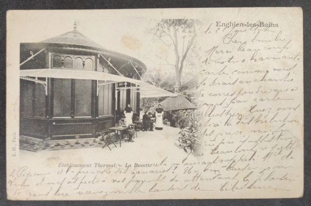 CPA 95 Val d'Oise - ENGHIEN LES BAINS - Établissement Thermal - La Buvette 1909
