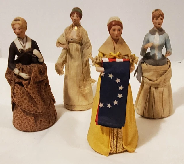4 VTG Great American Woman US Historical Society Ladies Figures 5492 2428 5429