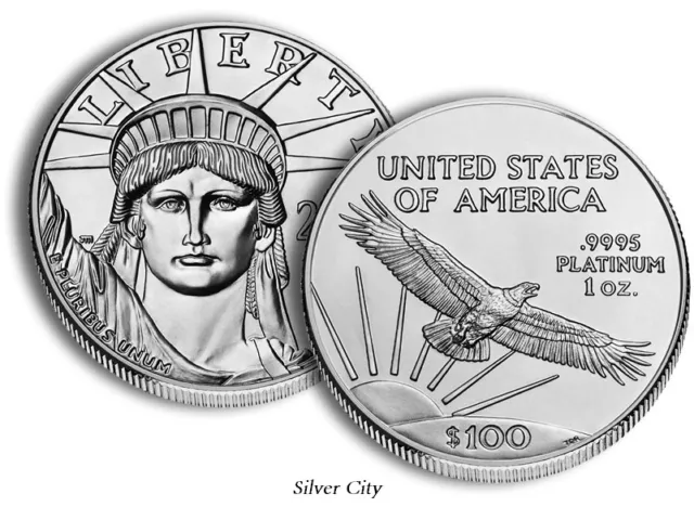 Choice Gem Brilliant Uncirculated $100 Platinum 1Oz. American Eagle U.s. Coin