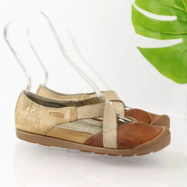 KEEN WOMENS LOWER East Side Mary Jane Shoe Size 7 Tan Brown Leather Flat Slip On 62.49 PicClick