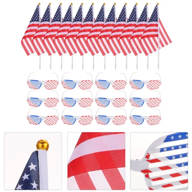 12 set di occhiali bandiera americana plastica bambini indipendenza kit bambini