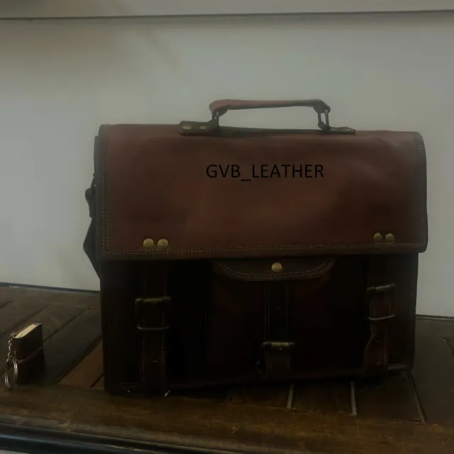Cuir en vente Sac messager Nouveau sac cartable en cuir vintage fabriqué à...