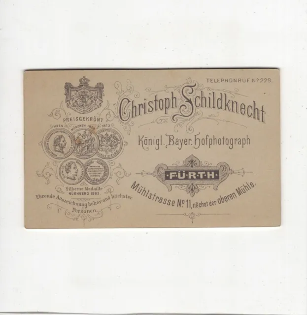 CDV Foto Herrenportrait - Fürth 1890er 2