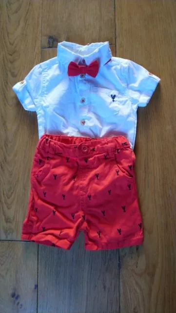 Little Gent Outfit for Baby Boy - Lobster - bow tie - 0-3 months