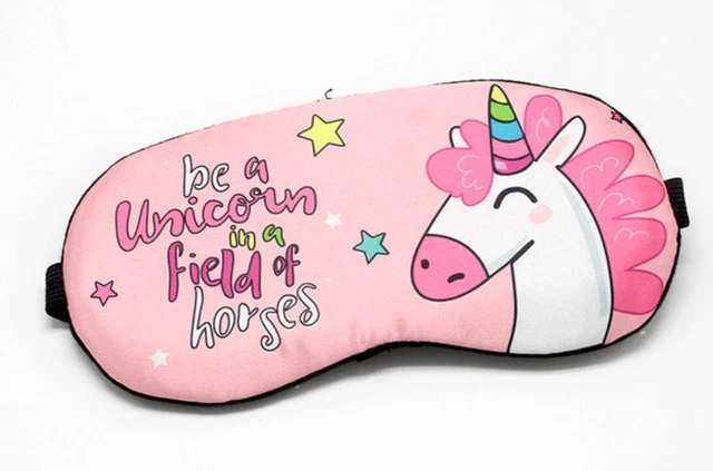 EINHORN SCHLAFMASKE Augenbinde Schlafbrille Reisemaske Maske rosa Augenmaske NEU