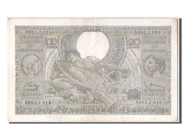 [#303613] Billet, Belgique, 100 Francs-20 Belgas, 1939, 1939-02-25, SUP
