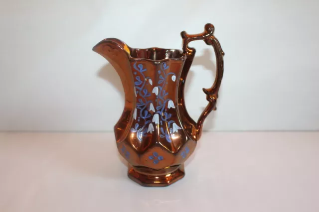 Ancien pichet en faïence de Jersey décor clochette, hauteur 18 cm