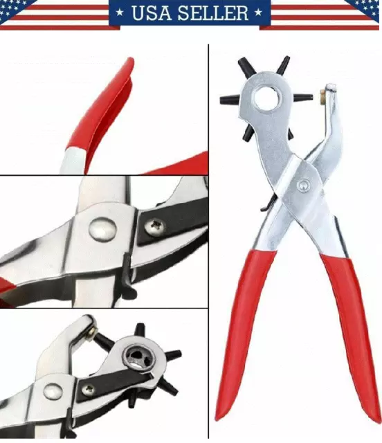 Puncher Tool Leather Punch Plier Leather Belt Revolving Perforator Round Hole