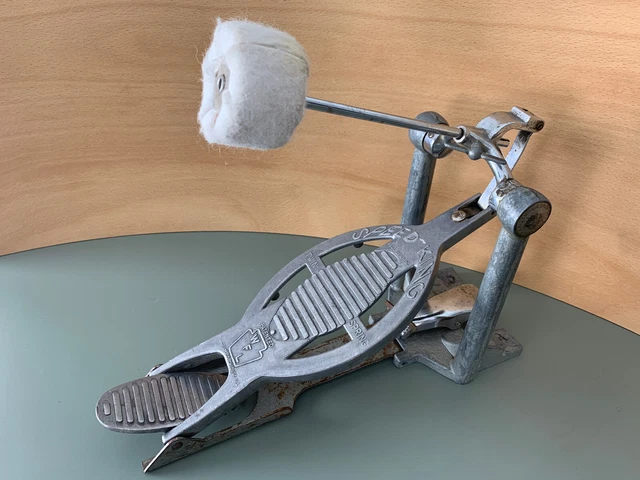 WM F LUDWIG WFL Speed King Bass Drum Pedal 50s 60s Vtg Transition Badge Complete