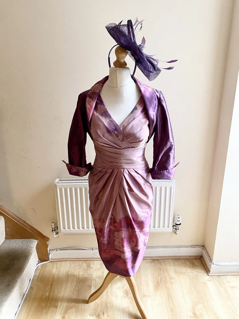 Giacca abito viola John Charles London sposa madre viola prugna taglia 10 nuova con etichette