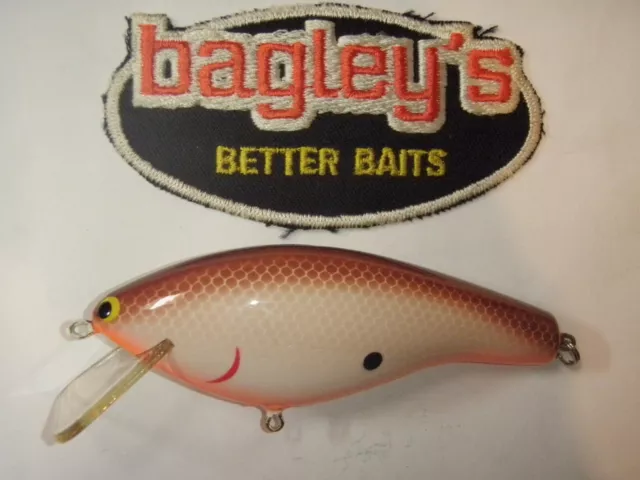 Vintage Bagley KB3 Brass Rare OFO Black on Fire Orange Bass Fishing Lure