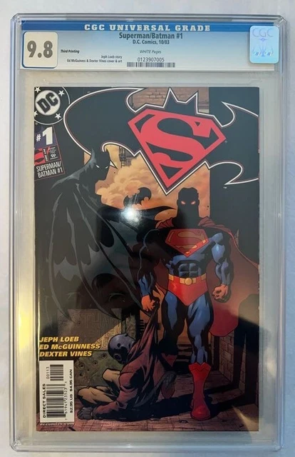 2003 Superman/Batman #1 3rd Print CGC 9.8 Loeb, Vines, McGuinness