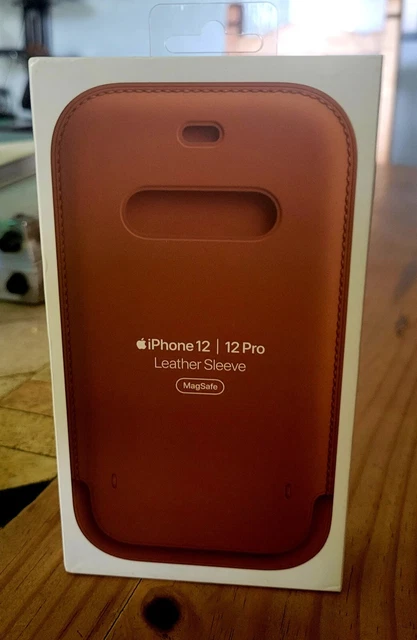Apple Leather Sleeve Case with MagSafe for iPhone 12 & 12 Pro - Saddle Brown NIB
