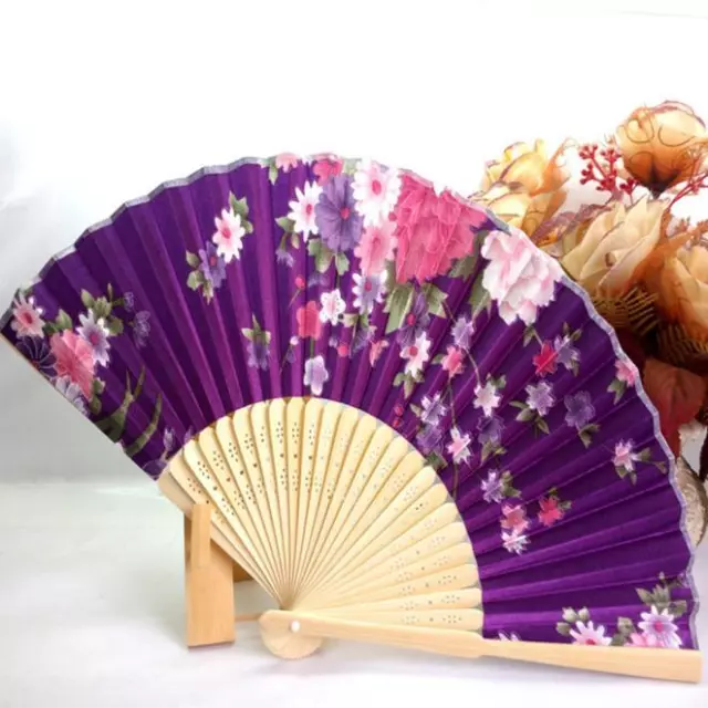 1PC Japanese Cherry Blossom Folding Hand Dancing Wedding Party Decor Fan PP