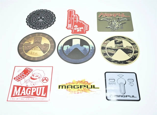 Magpul Logo (9) Sticker Logo/Logo Decal Set Mapul Sling Mbus Shot Show 2022 Rare