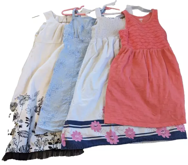 Lot of 4 cotton girls dresses size 6/6x Old navy Etc.