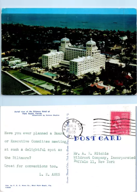 Aerial View of Biltmore Hotel, Palm Beach, Florida Marketing PC 1955