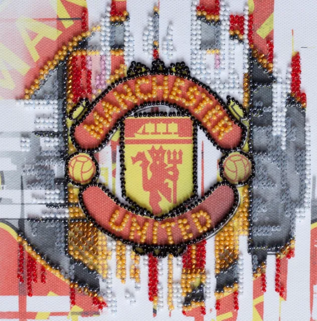 Kit de bordado de cuentas hágalo usted mismo "FC Manchester United"" punta de aguja de costura de cuentas