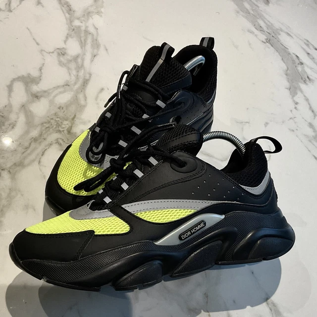 MEN S DIOR B22 Style Trainers Black Neon Yellow UK 9 Designer Shoes 99.00 PicClick UK