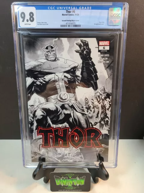 Thor #6 Cgc 9.8 2Nd Print Sketch Variant 1:50 1St Thanos Infinity Hammer (2020)