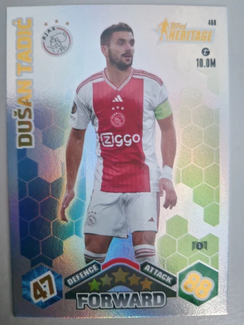 Match Attax 21/22 DUSAN TADIC #7 Ajax Trading Card