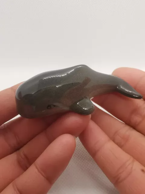 Tiny Mini Sperm whale Ceramic Animal Figurine Statue Miniatures Animal