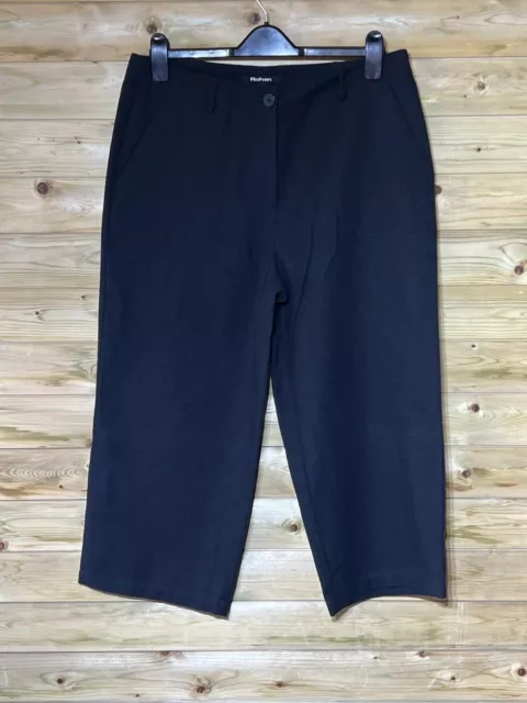 Rohan Cropped Linen Trousers Women's  UK 14 Reg Black Walking Hiking l Malay