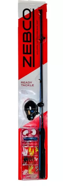 FISHING ROD COMBO by Zebco Ready Tackle Spin-cast Reel Includes Tackle  BRAND NEW $17.50 - PicClick