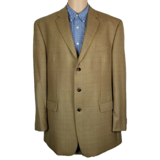 Michael Kors Men Blazer Jacket Sz 46 L Wool Brown Notch Button Single Breast
