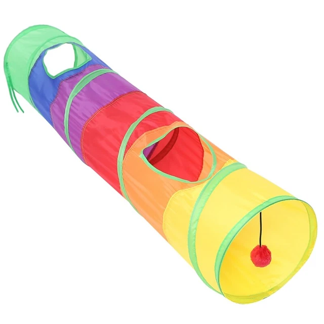 Tubo para mascotas plegable juguete de juego interior exterior juguetes para gatitos para ejercicios de rompecabezas L8D8