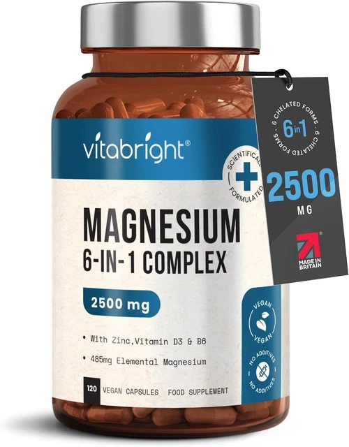 Complément Magnesium Glycinate Complex 4 En 1 - 1000mg Par Dose, 90 Gélules, Neuf