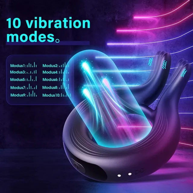 10 Modes Male Massage Ring Massager Couple Delay Men Toy Adult Toys Xmas Gift