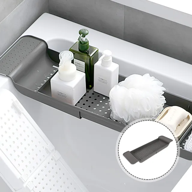 Bandeja de baño ajustable bandeja de bañera soporte de teléfono toalla almacenamiento