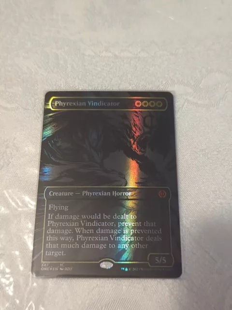 MTG Phyrexian Vindicator (lámina elevada resbaladiza al aceite) lámina casi como nueva