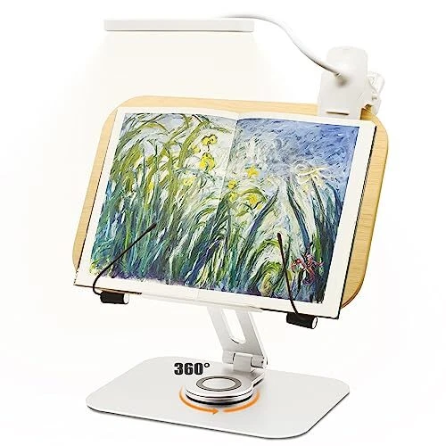 Book Stand for Reading with Light, Adjustable Book Stand for Display with