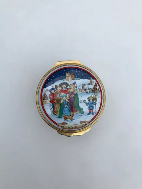 Halcyon Days Enamel Trinket Box. Christmas 1993