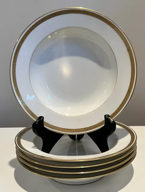 CHARLES AHRENFELDT Limoges Set Of 5 Rim Soup Bowl Gold Encrusted Antique