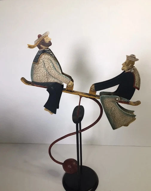 Teeter Totter Sailors American Folk Art Metal Balancing Toy Teeter Totter Sailors American Folk Art Metal Balancing Toy