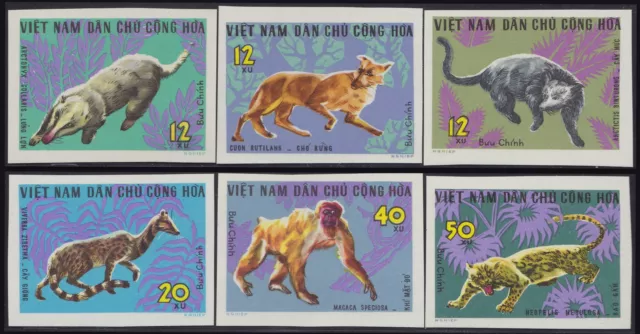 Vietnam Des Nord N° 535/540 ** Nicht Ungezähnt Tiere,1967,Viet Nam Imperf Tiere