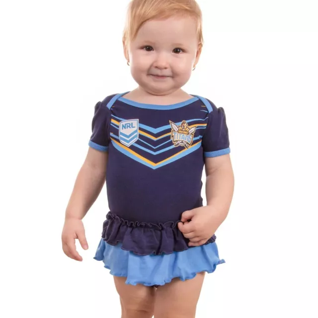 NRL Gold Coast Titans Baby Girl Footysuit / Romper - Sizes 000 - 0