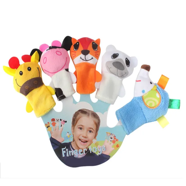 8200 5PC Kids Cartoon Animal Finger Puppet Soft Velvet Doll Prop Toy Easter