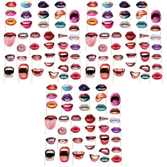 120 piezas accesorios para selfies bucales Halloween cabina de fotos accesorios para labios fiesta accesorios para selfie