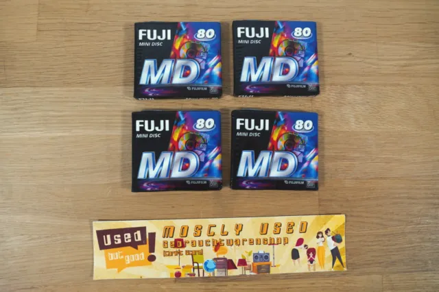 4x FUJI MD 80 MiniDisc Leermedien / blank discs SET - NOS | SEALED