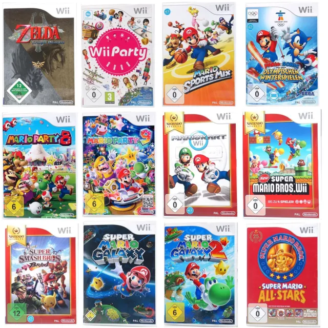 Wii SPIELE - SUPER MARIO GALAXY / KART / PARTY 8 / 9, Wii PARTY / SPORTS RESORT