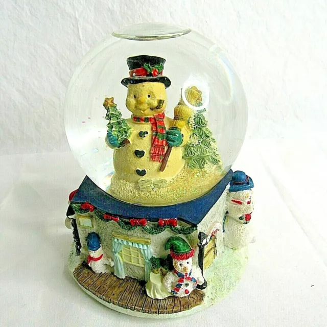 Vintage Snowman Musical Water Snow Globe Glitter Dreaming of a White Christmas