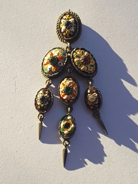 Broche fleur vintage en émail, bijoux cloisonnés Jolie épinglette