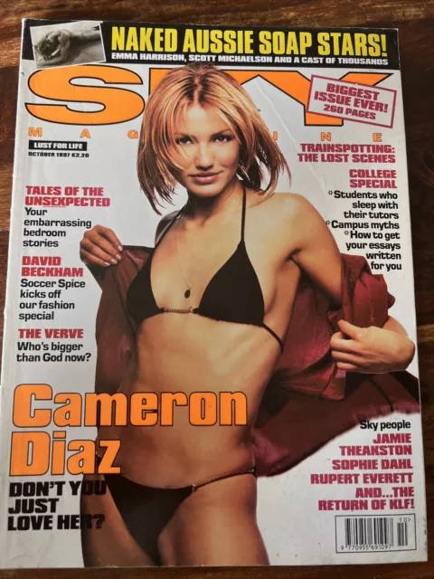 Sky Magazine October 1997 Cameron Diaz, Jamie Theakston, David Beckham