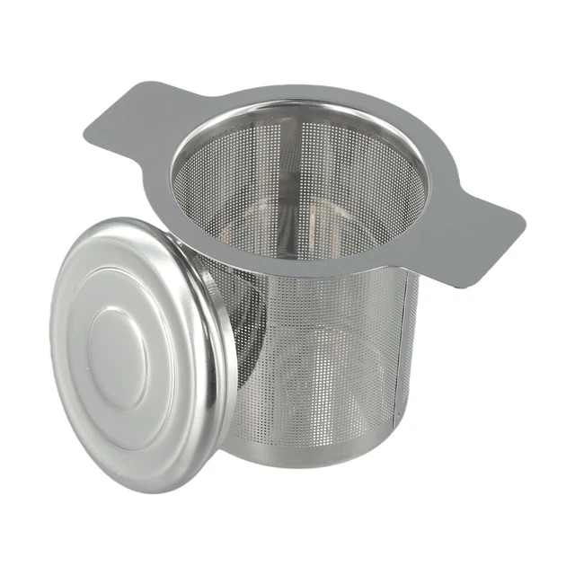 EDELSTAHL TEEABLAUF FILTERGITTER mit Deckel Gesundheits und